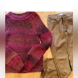Q2 size small cognac/tan leather skinny pants